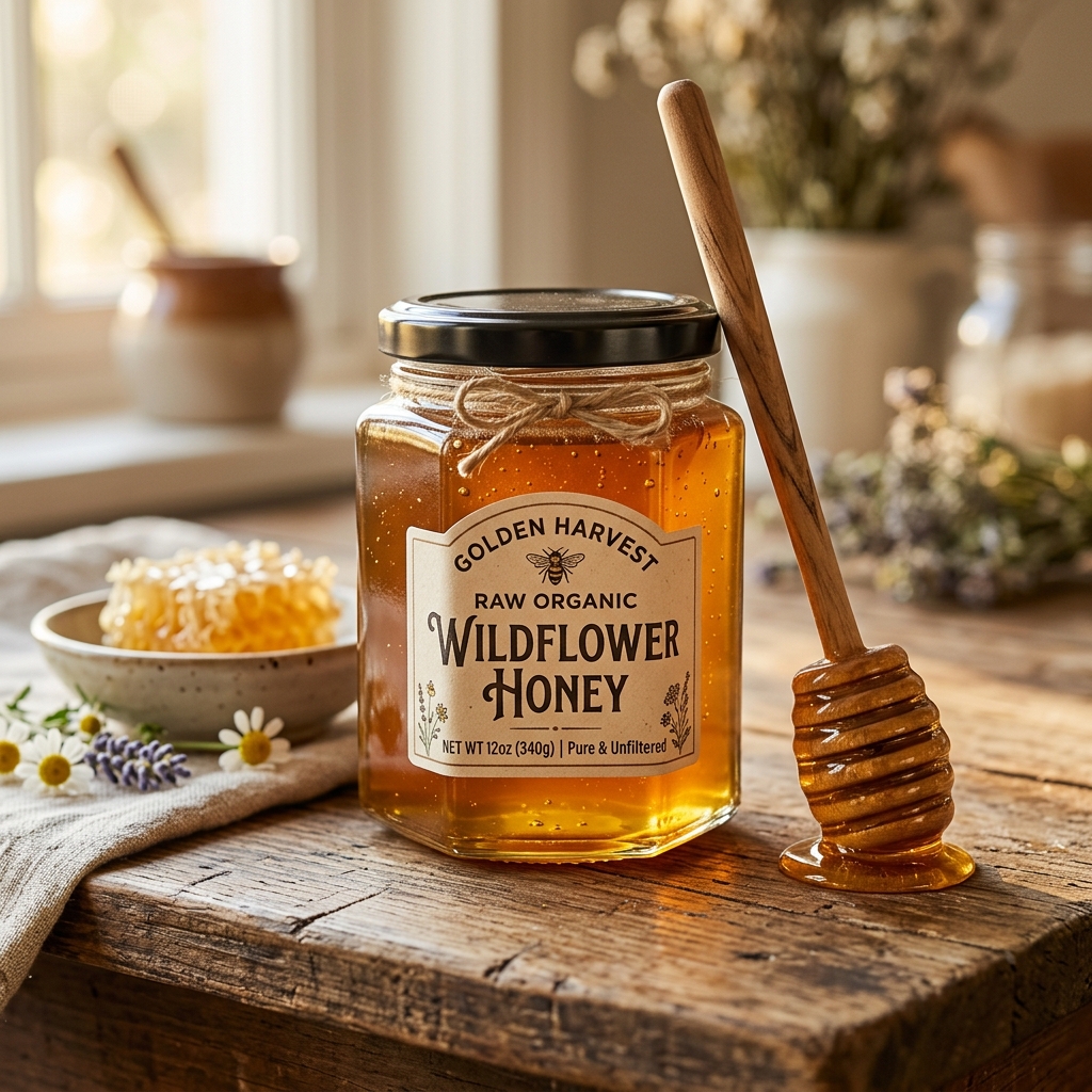 Organic Raw Wildflower Honey